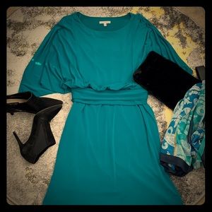 Dolman Sleeve green mini dress Size 14